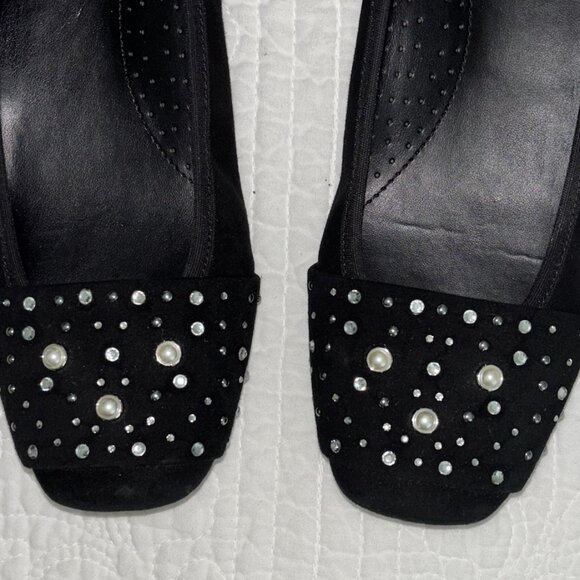 VAN ELI Black Suede Flats size 8.5M - Picture 3 of 6